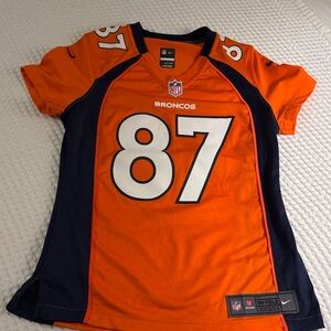 Nike Woman’s Size S Orange/Navy Broncos Jersey